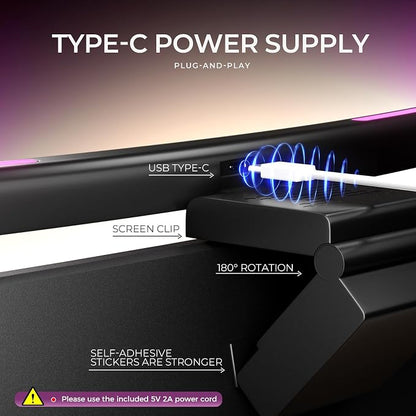 Monitor Light Bar Curved, RGB Backlight, Computer Screen Lamp for Eye Care, Dual Light Mode with Touch Control Timed, Gaming Accessory, Radius of Curvature 1500 mm