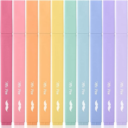 Mr. Pen- Aesthetic Bible Highlighters No Bleed Through, 10 Pack | Assorted Colors, Cute Highlighter for Journaling Supplies and School Accessories, Bible Highlighters and Pens No Bleed