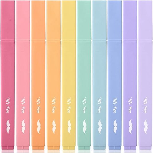 Mr. Pen- Aesthetic Bible Highlighters No Bleed Through, 10 Pack | Assorted Colors, Cute Highlighter for Journaling Supplies and School Accessories, Bible Highlighters and Pens No Bleed