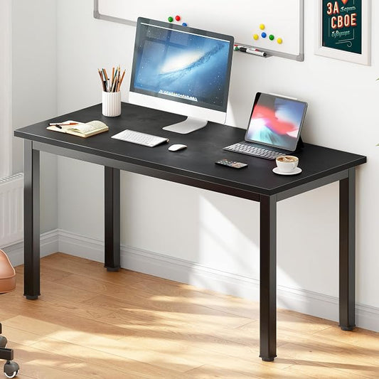 SogesHome 47 inches Modern Simple Computer Desk, Gaming Table PC Desk Coner Computer Table Study Writing Table Workstation, for Home Office Use, Black
