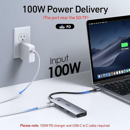 Selore USB C Docking Station Dual HDMI Monitor, USB C to Dual HDMI Adapter with 4K@60Hz HDMI, 100W PD, SD/TF, USB A&C 3.0 Ports, Laptop Docking Station for Dell XPS/HP/Lenovo/Surface/Yoga etc
