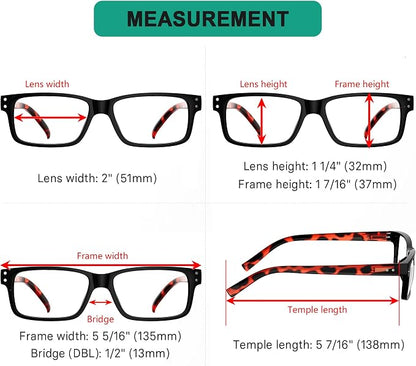 Eyekepper Vintage Reading Glasses for Men - 5 Pack Spring Hinges Classic Readers - Black Frame with Tortoie Arms +3.25