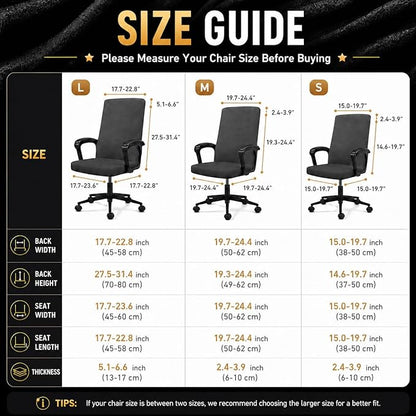 Elastic Computer Chair Cover with Durable Zipper - Protective Removable Washable Universal Office Desk Chair Seat Slip Cover - Stretchy Soft Anti-dust Desk Chair Seat Protector for Dogs, Cats, Pets