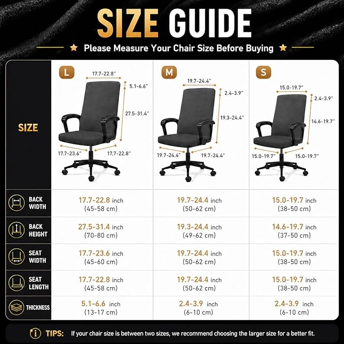 DIVA EN CAMINO DEC Universal Office Chair Cover with Durable Zipper, Soft Stretch Slipcover for High Back Chair