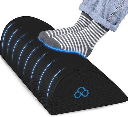 StepLively Foot Rest Ergonomic Pillow for Under Desk at Work, Anti-Fatigue Footrest Support Pillow for Fatigue & Pain Relief, Comfortable for Office Chair, Car Seat & Gaming Chair - Black, Large