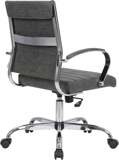LeisureMod Benmar Ergonomic Executive Office Chair with Adjustable Height & Swivel for Modern Home and Conference Room