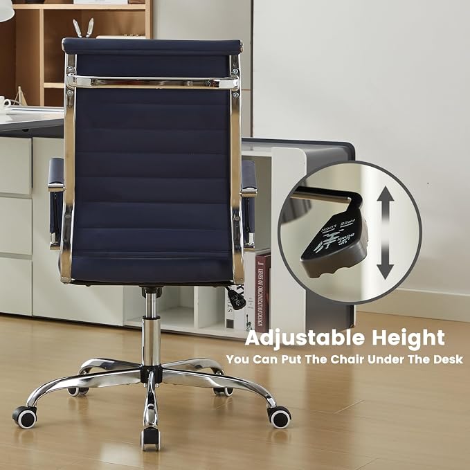 Office Desk Chair Leather, Conference Room Chairs with Wheels, Modern Executive Computer Guest Chairs with Arms.