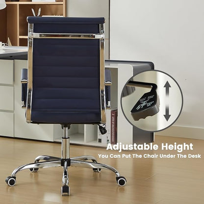 Office Desk Chair Leather, Conference Room Chairs with Wheels, Modern Executive Computer Guest Chairs with Arms.