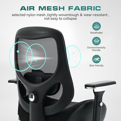 750lbs Big and Tall Office Chair with Wide Thick Seat Cushion for Heavy People Ergonomic Computer Mesh Desk Chairs with 4D Armrests, Adjustable Lumbar Support for Adults 8 Hours daliy Work