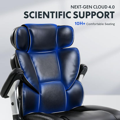 FLEXISPOT 600lbs Big and Tall Office Chair for Heavy People, High Back Heavy Duty Computer Chair with Lumbar Support 2D Armrest, Desk Chairs for Working Gaming Relaxing Cross Legged, PU Leather, Black