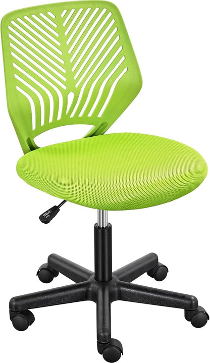 Topeakmart Office Desk Chair Armless Swivel Computer Chair Low-Back Task Chair with Lumbar Support & Height Adjustable Study Chair, Green