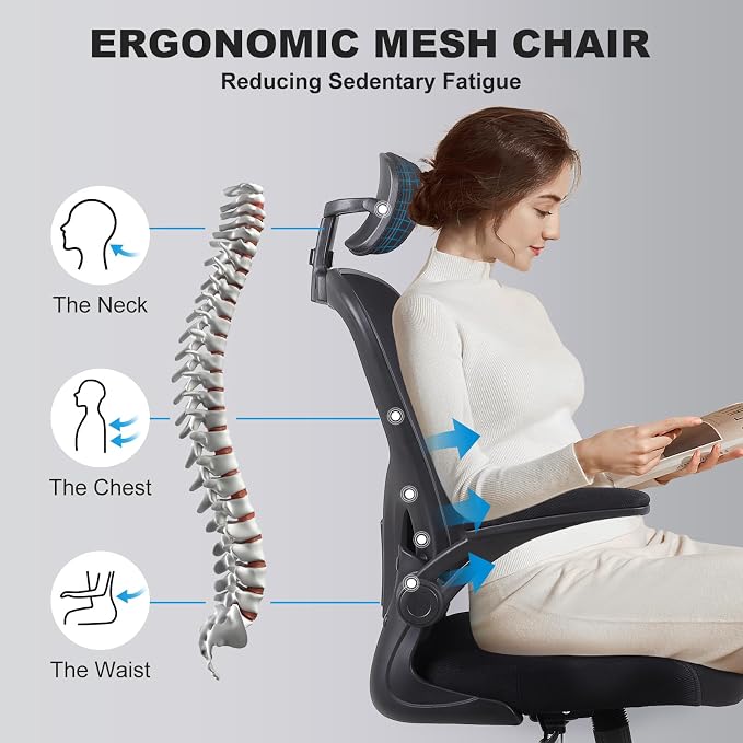 Ergonomic Office Desk Chair 6Pack- Mesh Home Office Desk Chairs with Lumbar Support & 3D Adjustable Armrests,Executive Rolling Chair(6Pack Office Chair)