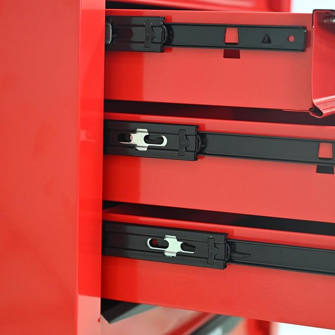 RYH 6 Drawers Rolling Tool Chest - Heavy Duty Mobile Tool Cart with Locking Wheels & Ball Bearing Drawers, 30.5" H x 20.9" W x 13" D Garage Tool Storage Cabinet (Red, 6 Drawers)