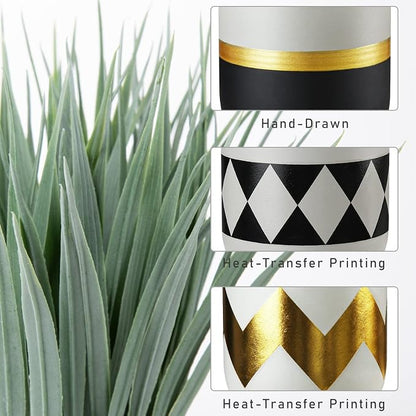 Hollyone Artificial Plants Small Faux Plant Decor Fake Potted Plant Faux Plants in Pots Fake Grass Pot for Home Table Office Desk Room Bathroom House Indoor Decorative Gifts