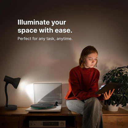 Xtricity LED Desk Light, 360° Adjustable Gooseneck, (Black Finish) | Home and Office Lamp with 7W A19 Bulb, 120V, On/Off Switch, 14” Height - Reading Lamps for Bedside Table, College Dorm