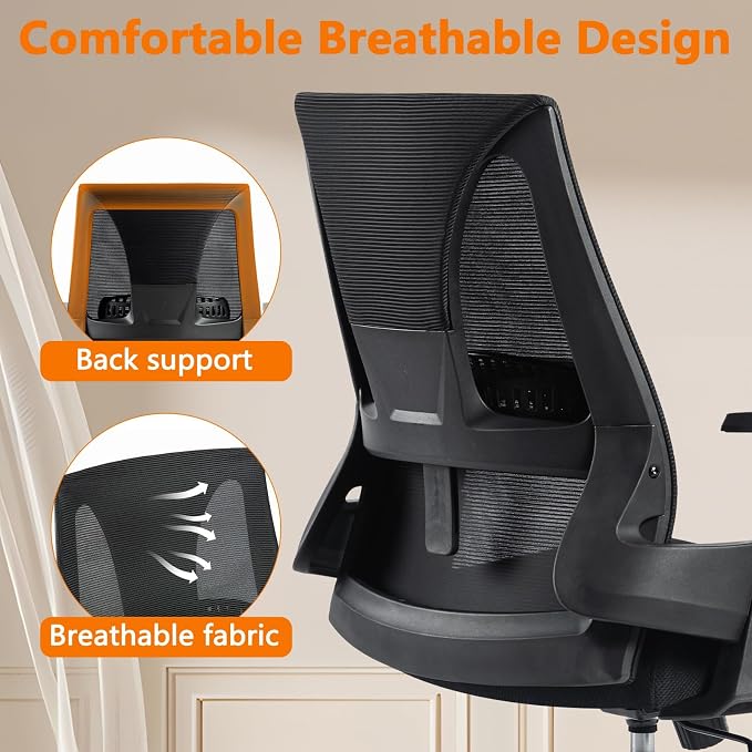 CLATINA 500lbs Big and Tall Office Chair Heavy Duty Mesh Ergonomic Computer Chairs with Adjustable Lumbar Support and Wide Comfy Seat for Home Office Conference Heavy People, Black, 12 Pack