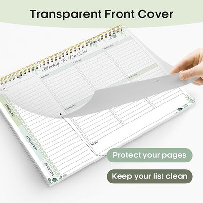 Taja Weekly To Do List Notepad with 52 Undated Sheets（8.5"×11"）- Weekly Desk Planner for Women & Man, Work and Home - 1 Pack Serene Green