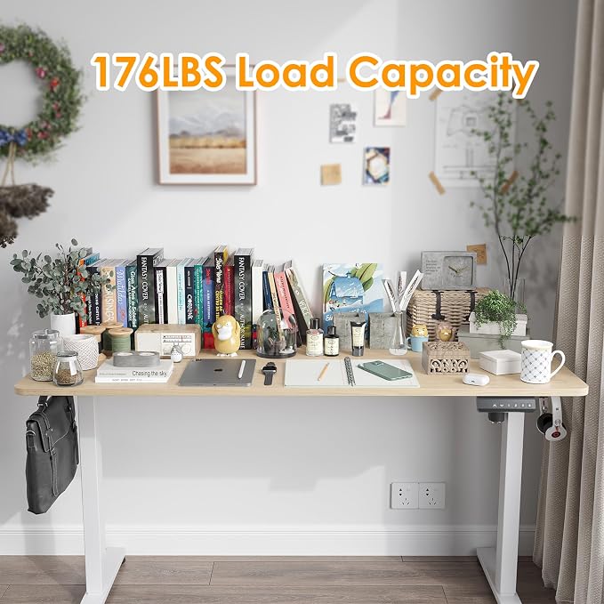 STARY Electric Standing Desk Adjustable Height Sit Stand Home Office Desk with Splice Board