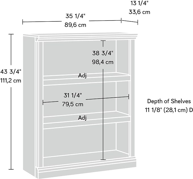 Sauder Miscellaneous Storage 3-Shelf Bookcase/ Book shelf, Washington Cherry finish