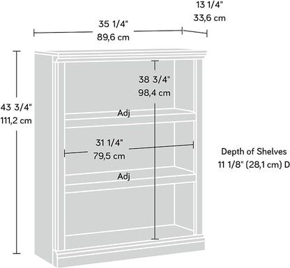 Sauder Miscellaneous Storage 3-Shelf Bookcase/ Book shelf, Washington Cherry finish