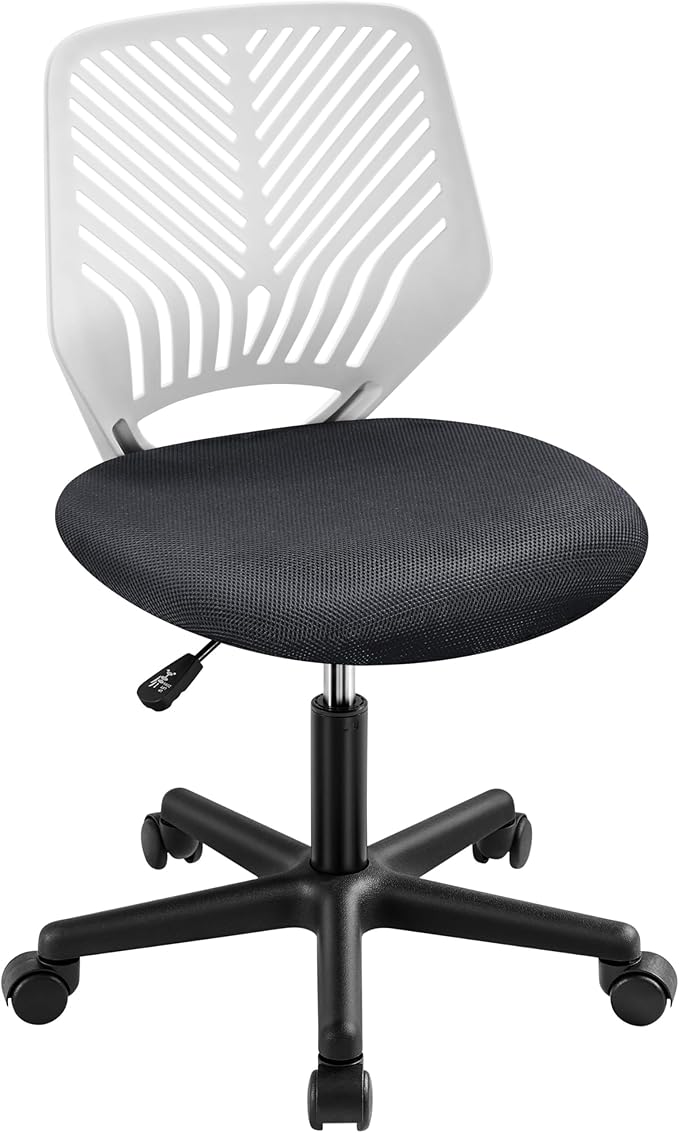 Topeakmart Armless Task Desk Chair - Mesh Lumbar Support, Ergonomic, Swivel for Small Spaces, Dark Gray