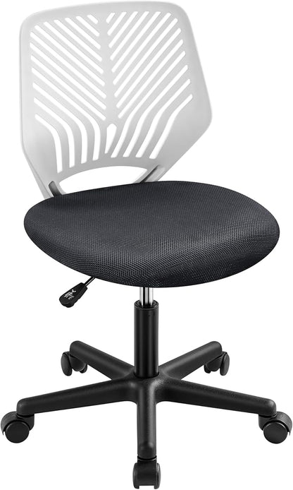Topeakmart Armless Task Desk Chair - Mesh Lumbar Support, Ergonomic, Swivel for Small Spaces, Dark Gray