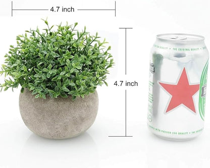Velener Mini Sage Green Potted Boxwood Topiary Artificial Plants for Home Decor Indoor, Farmhouse House Plant Office Small Desk Shelf Apartment Coffee Bar Bathroom Decor Guest Room, Small Fake Plant