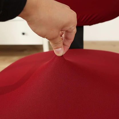 MIFXIN Computer Office Chair Cover 2 Piece Stretch Elastic Slipcovers Furniture Protector for Rotating Computer Chairs, Only Backrest Cover & Seat Cover, NO Chair (Red)