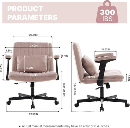 Ergonomic Cross Legged Chair with Wheels, 360 Swivel Meditation Chair, ADHD Chair, Criss Cross Desk Chair with Lumbar Support and Adjustable Stool, Wide Seat Cushion, Light Pink