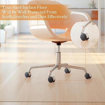 KMAT Office Chair Mat,Easy Glide Hard Wood Tile Floor Mats,Clear Desk Chair Mat for Home Office Rolling Chair,Heavy Duty Floor Protector -46"x60" Rectangular