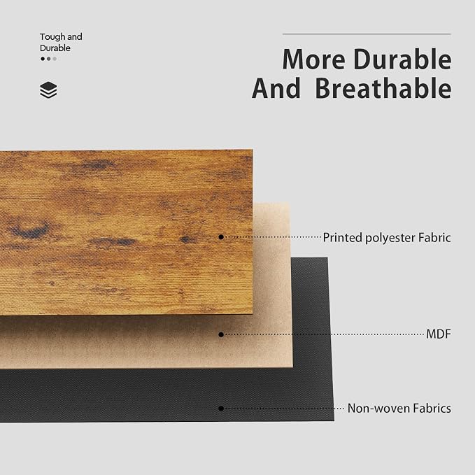Maihail Computer Desk with Drawers, 47 inch Desk with 2 Drawers and Shelves, Office Desk with Storage, Desk with Storage Bag, Home Office desks with Drawers, Metal Frame for PC Laptop, Rustic Brown2