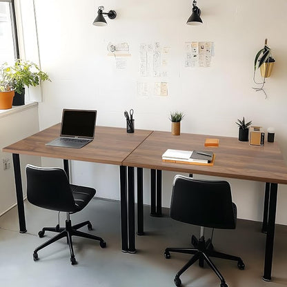 Kaboon Universal Tabletop 47.25"x30", Solid One-Piece Melamine Table Top, Double Desk L-Desk DIY, Home and Office,Dark Walnut