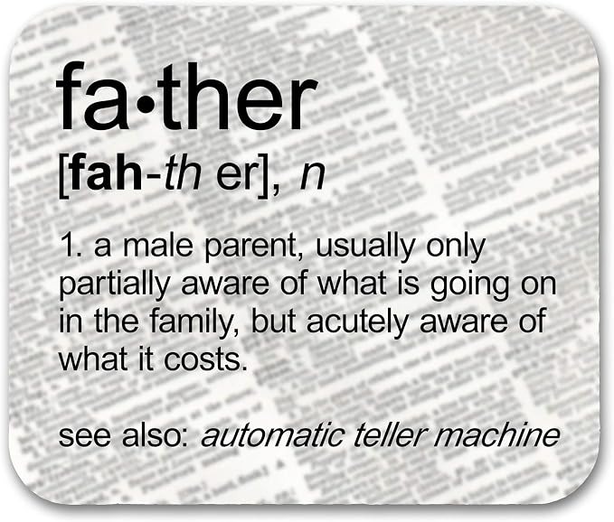 Father Definition Funny Computer Mouse Pad by Neurons Not Included