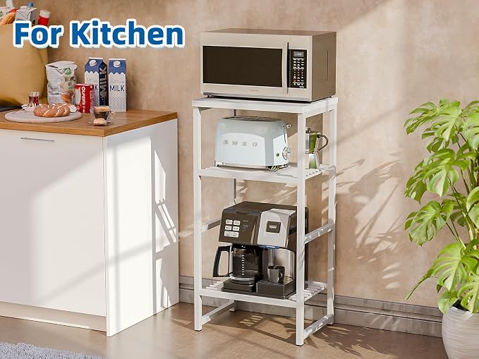 Desk Organizers and Accessories, Wood Printer Stand with 2 Metal Mesh Storage Shelf, Fits A4/Letter Size, Desk File Organizer for Home Office Fax Machine Scanner, Matte White