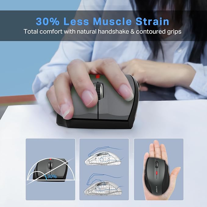 E-YOOSO Wireless Mouse for Laptop, Silent Portable Computer Mouse with 6 Buttons, 4800 DPI, 18 Months Battery Life, 2.4GHz Quiet Optical USB Mouse for PC Chromebook Windows Mac