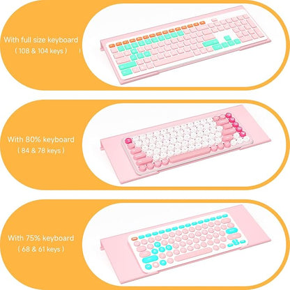 Ergonomic Computer Keyboard Stand - 17 Inch Pink Acrylic Keyboard Riser for Desk Tilted Keyboard Holder Tray with Non-Slip Strip for Home Office Easy Typing & Working