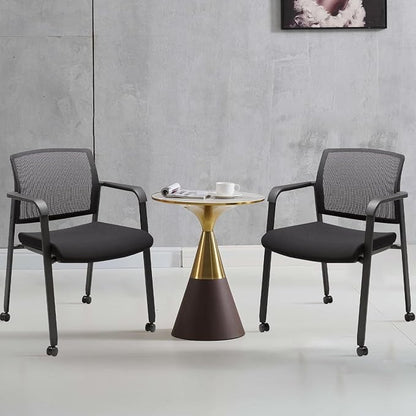 CLATINA Stacking Conference Room Chairs with Wheels, Mesh Back and Ergonomic Lumbar Support for Meeting, Lobby, Reception, Training Room Home Office School Church Black, 8 Pack