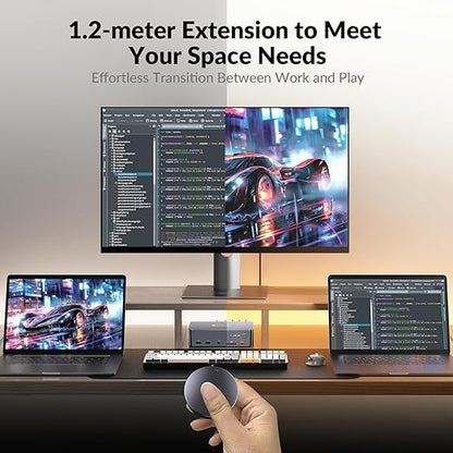 Remote Switch Button EXB01 for iDock C20 (for 2 Laptops)/D23(for 2 PC 3 Monitors), 4ft Extension for Effortless Device Switching