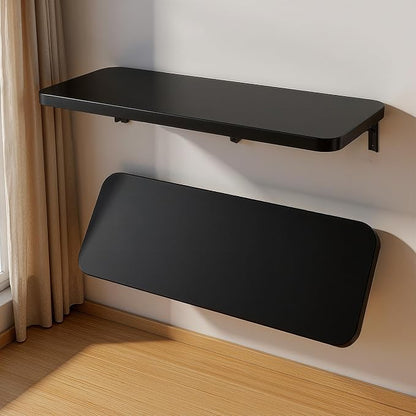 Wall Mounted Folding Table, Folding Desk, The Preferred Choice for Garages and Sheds/Home Offices/Laundries/Home Bars/Kitchens (Black, 29.52" D x 15.74" W)