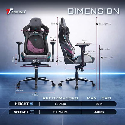 TTRACING Jujutsu Kaisen Toji Gaming Chair with 440lb Capacity | Durable PU leather & steel base, ideal for home office or study. Features 4D armrests and 155° recline to relieve fatigue.