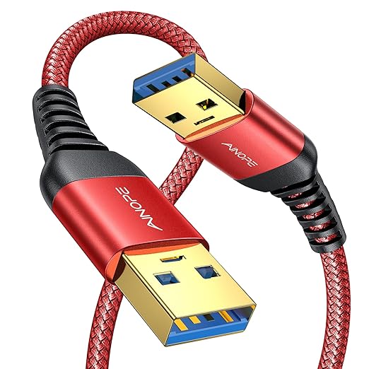 AINOPE USB to USB Cable, 6.6FT*1Pack USB 3.0 A to A Male to Male Cable [Never Rupture] Double End Type A Cord for Data Transfer, Compatible with Hard Drive Enclosures, Laptop Cooler, KVM, DVD Player