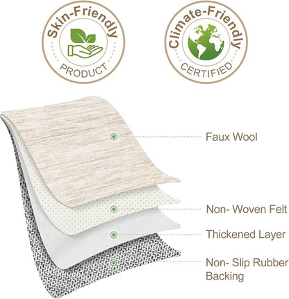Nakagishi 8X10 Area Rugs Living Room: Washable Large Vintage Rug Neutral Non-Slip Soft Stain Resistant Indoor Carpet for Bedroom Nursery Dining Room Office Playroom - Beige-01