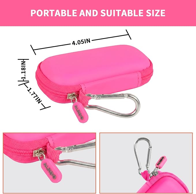 USB Flash Drive Case, SD Card Holder Compatible with Thumb Drive, Memory Cards, SDXC SDHC Storage Bag, Electronic Accessories Organizer for SanDisk for Samsung for Inland (Rose Red)