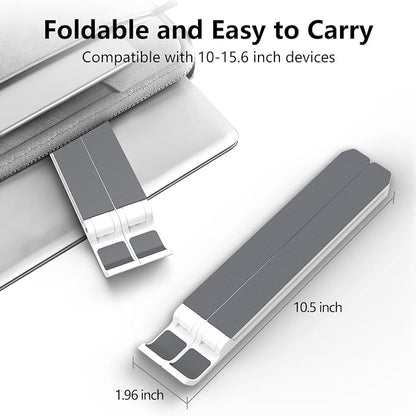 Tonmom Laptop Stand for Desk, Adjustable Laptop Riser ABS+Silicone Foldable Portable Notebook Holder, Ventilated Cooling Notebook Mount Computer Stand for 10-15.6” Laptops,Tablets-White