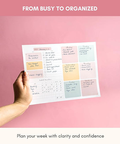 Lamare Weekly Planner Notepad – Premium Undated Weekly To Do List Notepad