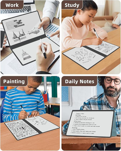 Mehaving Portable Small White Board Dry Erase Board, Reusable 9.5 * 6.6in Notebook Memo, Office Home Supplies Desk Accessories MH760 (Orange)