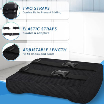 LumbarPal Lumbar Support Pillow for Office Chair Back Support Lumbar Pillow for Car, Gaming, Office Chair - Improve Sitting Posture & Back Pain Relief, Memory Foam, Adjustable Straps, Black