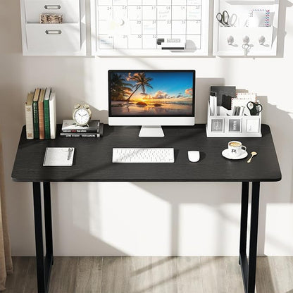 Giantex Universal Wood Table Top, 48 x 24 inch One-Piece Desktop & Sit to Stand Height Adjustable Home Office Desk Frame, Rectangular Workbench Top Board, Countertop DIY, Coffee Bar Tabletop, Black