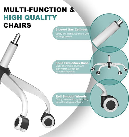 Mimoglad Office Chair, Comfy Desk Chair - High Back Ergonomic Computer Chair with Adjustable Lumbar Support & Headrest, Flip-up Armrests for Guitar Playing, Swivel Task Chair for Home and Office