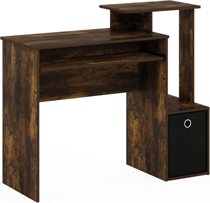 Furinno Econ Computer Writing Desk, Amber Pine/Black